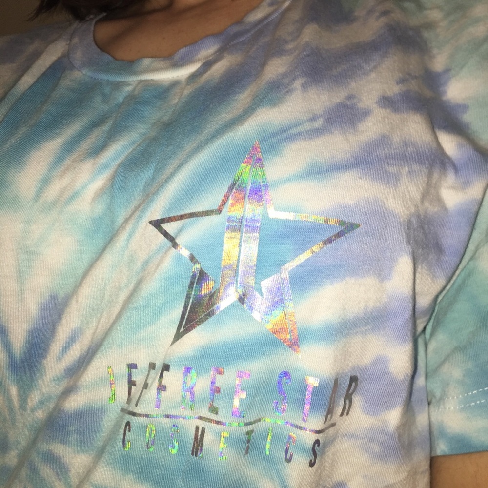 RARE Jeffree Star aqua tie dye t shirt